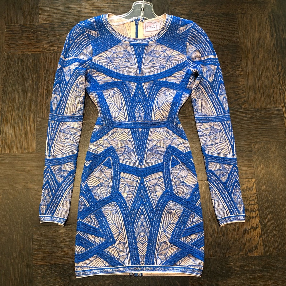 Blue/Nude Herve Leger Dress